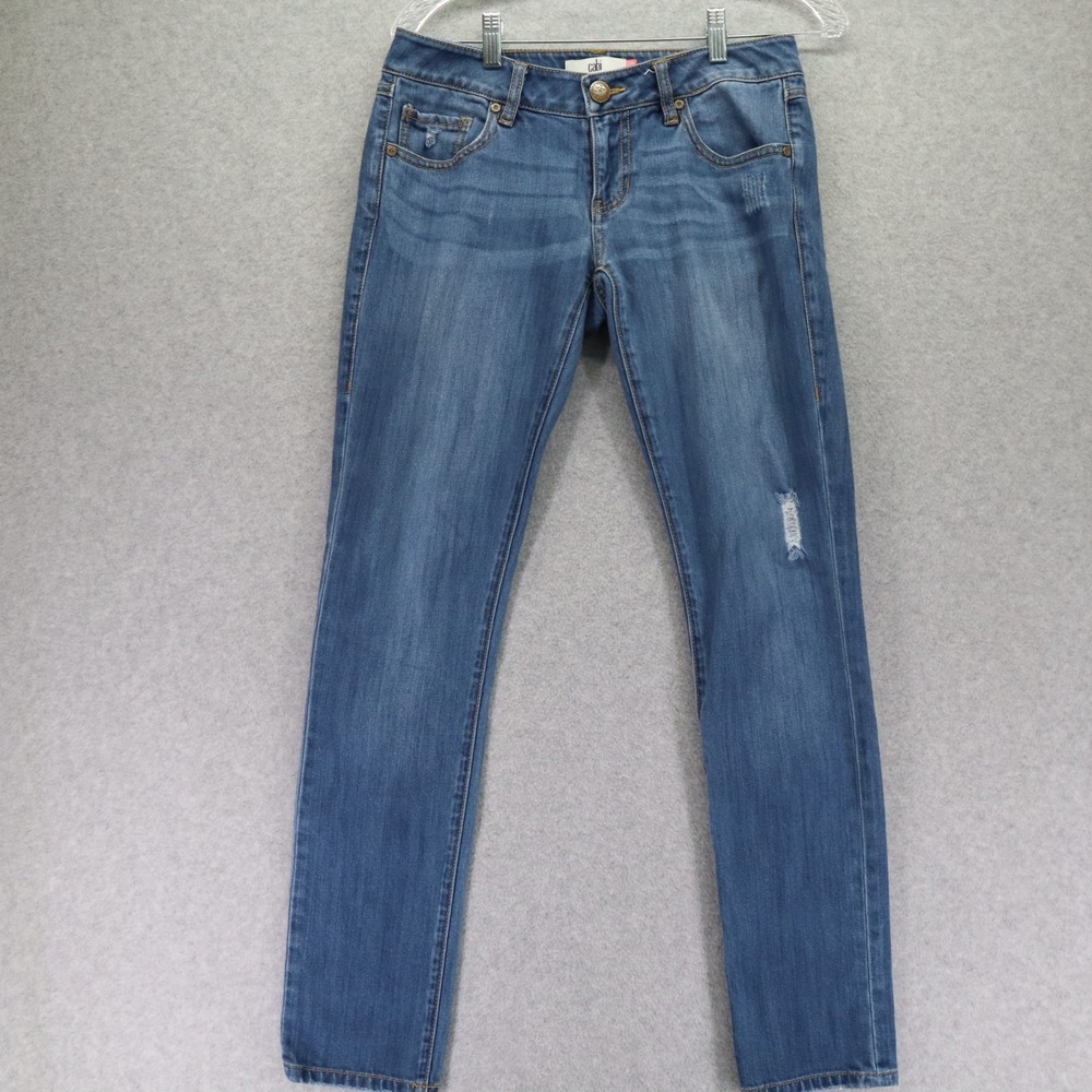 Cabi Jeans‎ Womens 2 Slim Boyfriend 5-Pocket Distressed Denim Blue